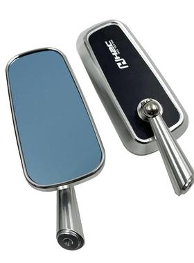 CNC铝合10199金后视摩镜电动托防车改装通用车镜蓝镜炫倒光