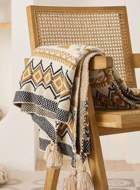 睡单办公室披肩毛毯午织沙发毯北欧nmm风新中式针毯盖毯人斗篷小