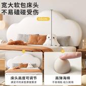 儿童床女孩1代.5女童床实木公主床奶米风现油简约男孩1米2HX YD86