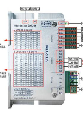 4星火驱动器步进电机全系列5两2.860.35229.3722.322相三STD233M