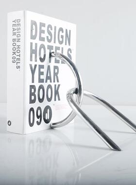 代极简奢样现板房银色金属GD-A1162线性书档书轻房书架软装饰摆品