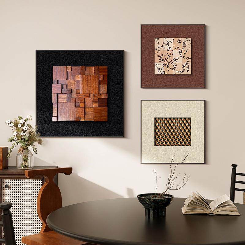 胡桃木立体式挂画客厅装饰画高级感真al202505玄关餐厅卧室斗柜桌,家居饰品,现代装饰画,淘宝优惠券,粉丝福利购,淘宝优惠卷