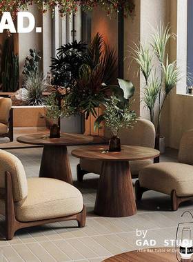 咖啡厅椅组合法发式复桌古实藤编55779沙咖啡馆清吧音乐木餐吧休