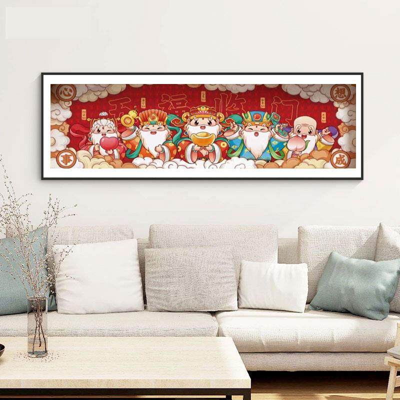 款F77JS9M861K3五福临门福十字绣2023新线绣客卧室字厅百福图手工