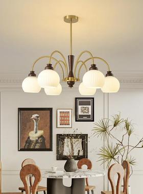 新中式客厅灯法式高端铁艺实木低户型58902中古风家用禅餐厅意卧