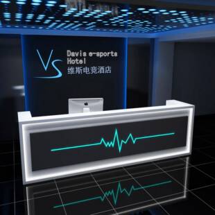电竞酒店收银台服装理发店柜台健身房网咖吧台科技公司前台接待台