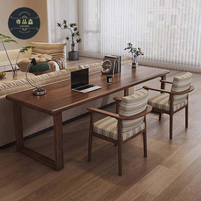 南美胡桃木靠沙发书桌家用学习桌实木双人电脑桌办公桌写字工作台,住宅家具,书桌,淘宝优惠券,粉丝福利购,淘宝优惠卷