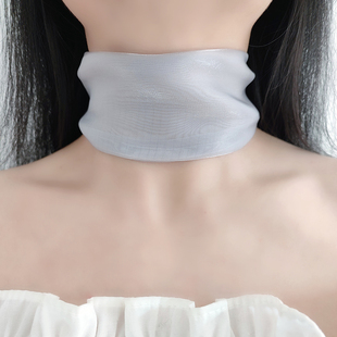 宽边颈带纯色百搭遮颈纹脖子饰品挡疤痕颈部装Q饰脖链护脖颈饰脖