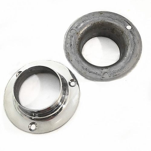 304加厚不锈钢重型连体法兰25圆管衣柜挂衣杆浴/窗帘杆托固定底座