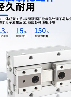 HFD滑台平行气爪手指薄型气缸MHF2-8/12D/16D/20D/D1/D2R-8*50*80