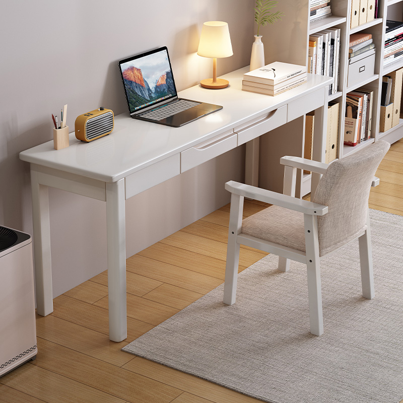 全实木书桌小户型家用40/45CM宽窄桌子卧室学生办公桌办公电脑桌