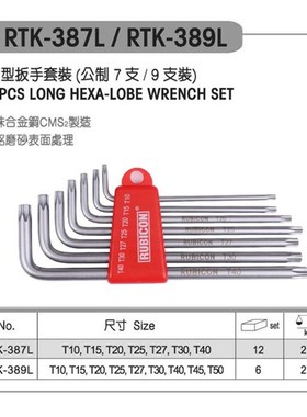 日本罗宾汉梅花星型L型扳手RTK-389L 387L进口带孔花型内六角套装