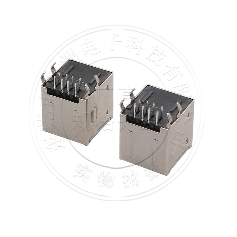USB2.0母座AF母座双层90度弯针DIP弯脚全包双层USB母座连接器接口