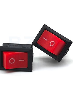 KCD1斜面红色二脚2档船型开关电源开关按钮小船形按键翘板10A250V