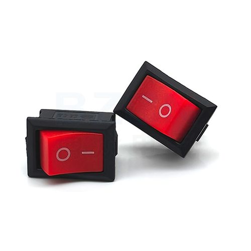 KCD1斜面红色二脚2档船型开关电源开关按钮小船形按键翘板10A250V