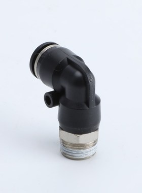黑色气动气管快速接头快插螺纹弯头PL8-02/4-M5/6-01/10-03/8-02