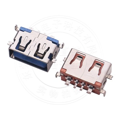 USB2.0连接器AF母座沉板短体8.6贴片大电流USB接口插座器前贴后贴