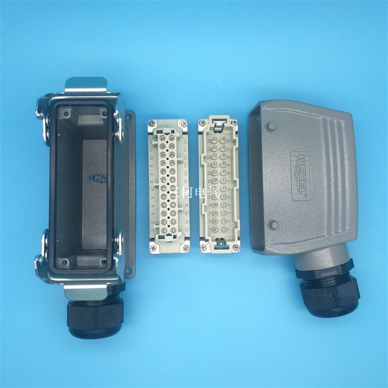 WEVEL威乐威弗24芯24针16A ILME意尔玛矩形重载连接器航空插头