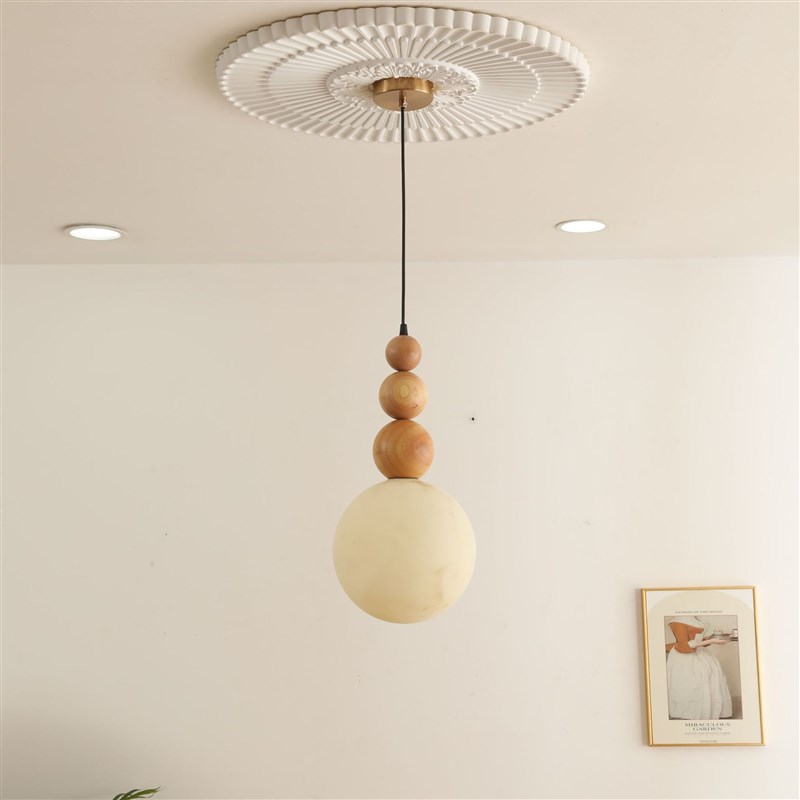 法式侘寂复古风卧室布q艺吊灯中古客厅餐厅南洋实木日式房间床头