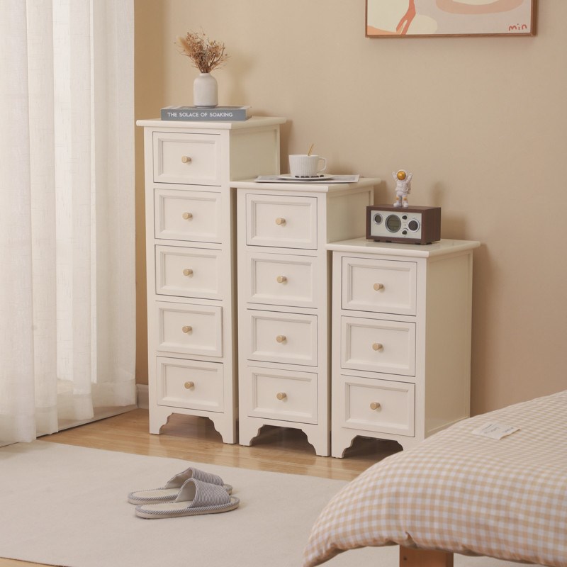 纯实木五斗柜客厅边柜抽屉柜储物柜卧室夹缝J柜收纳30cm木质窄柜