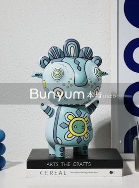 现代彩绘卡通山羊动物摆s件样板间家居儿童房展示架电视柜装饰品