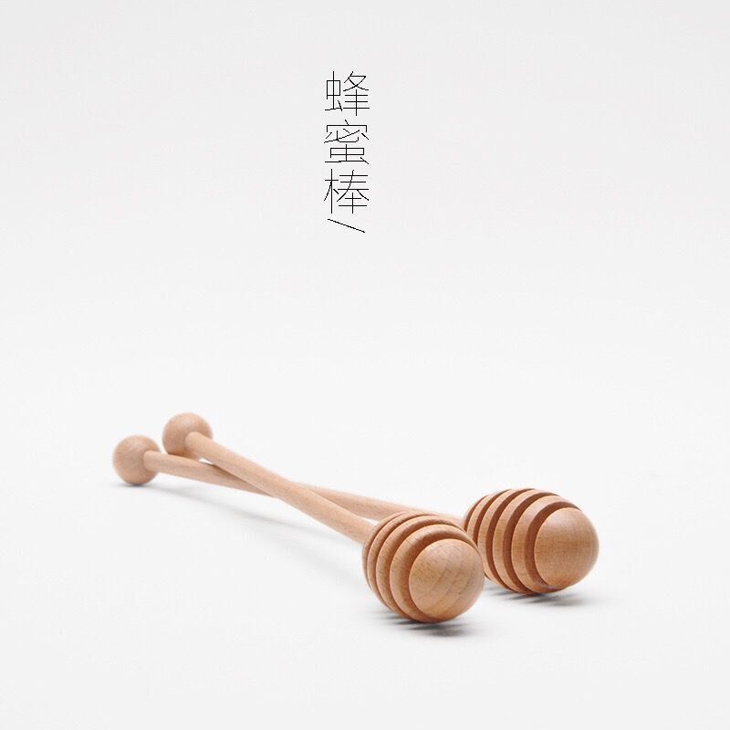 创意蜂蜜长柄拌棒木质蜂蜜取用棒无漆无蜡蜂蜜勺子天然原木搅拌棒