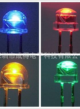 F4mm长脚黄发黄灯 黄色雾状圆头高亮LED发光二极管灯珠 指示灯