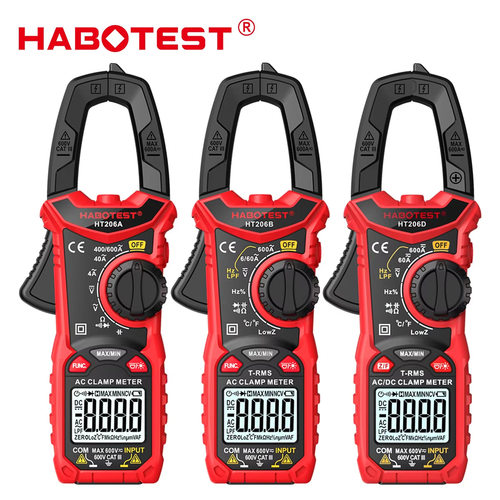 华博HT206D/HT206A/HT206B钳形万用表交直流电压电流测量表