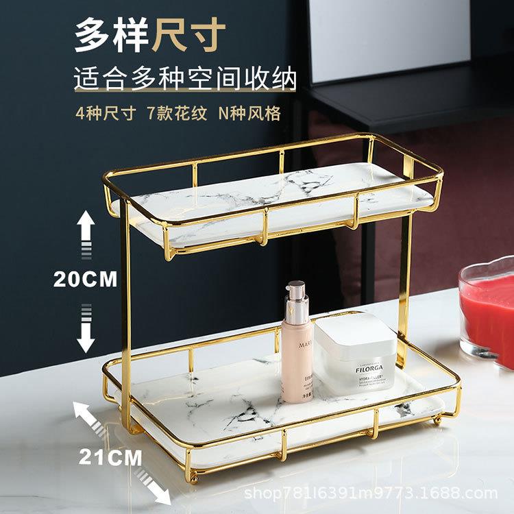 卫生间洗手洗漱梳台面瓷砖款多置物架奢浴品室厕所轻桌面化妆用收
