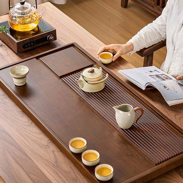 茶盘家用2025新款电木干泡沥水客厅茶具茶台整块实木茶托盘日用品