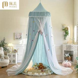 新款吊顶落地双层蚊帐法式床幔浪漫花边防尘遮光防蚊加密加高纱帐