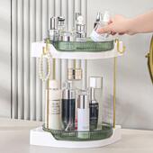 厨房调料旋转置物架桌面调味品转盘储物架双层台面整理收纳架3481