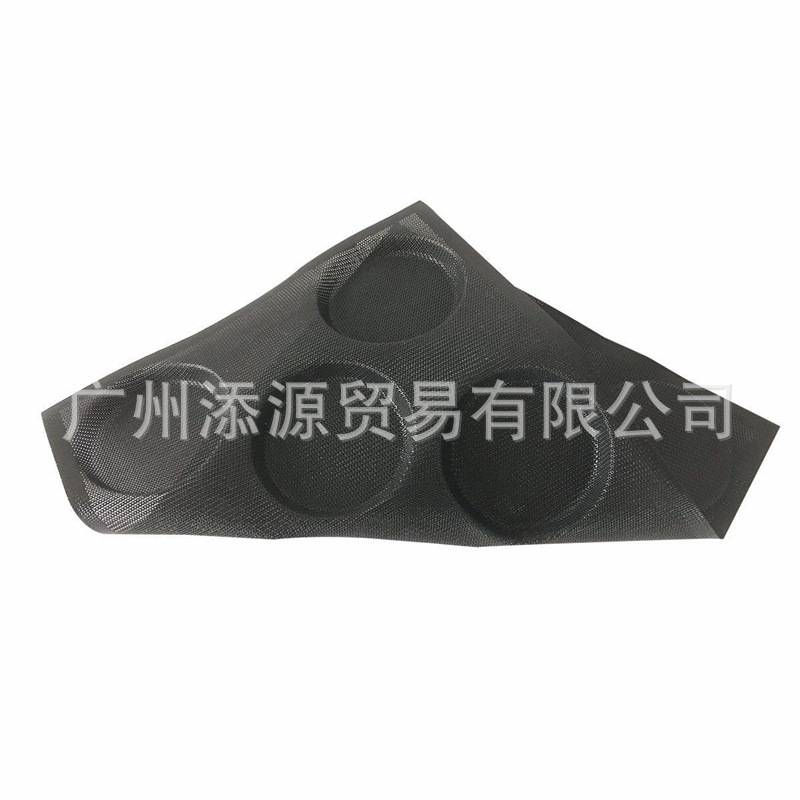 外贸热卖 Silicone Bread Molds 8孔黑色面包模 不沾透气烤垫模具