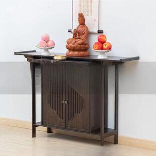 新中式楠竹玄关柜现代简约门厅柜架一体长条案台实木供桌家用立柜