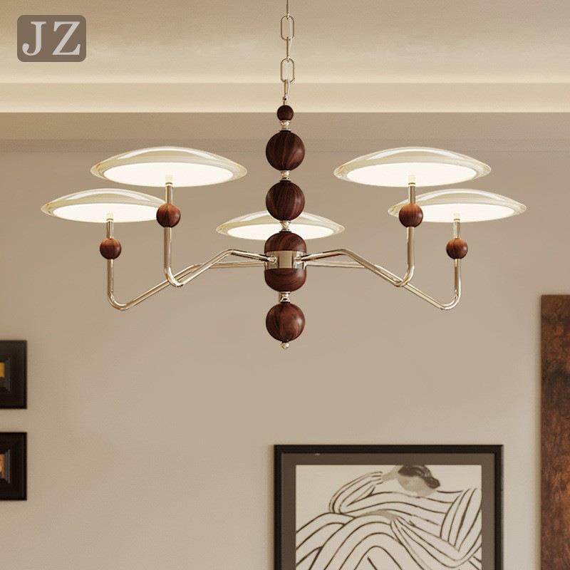 法式奶油风客厅吊灯中古星轨吊链大厅普瑞护眼主灯木纹餐厅卧室灯,家装灯饰光源,智能吊灯,淘宝优惠券,粉丝福利购,淘宝优惠卷