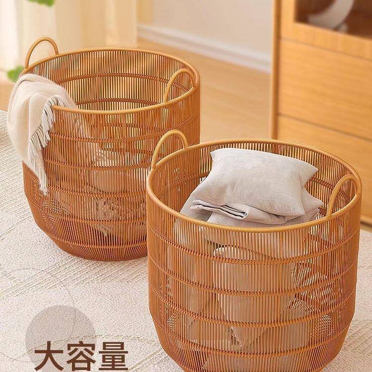 大号藤编篮脏防水脏衣篮卧室衣服收纳酒店玩具脏衣篓洗衣家用浴室