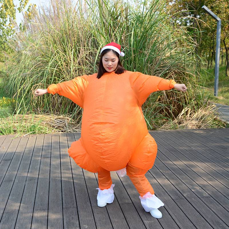 圣诞节充气服感恩节火鸡服装卡通行走人偶节日派对服饰厂家