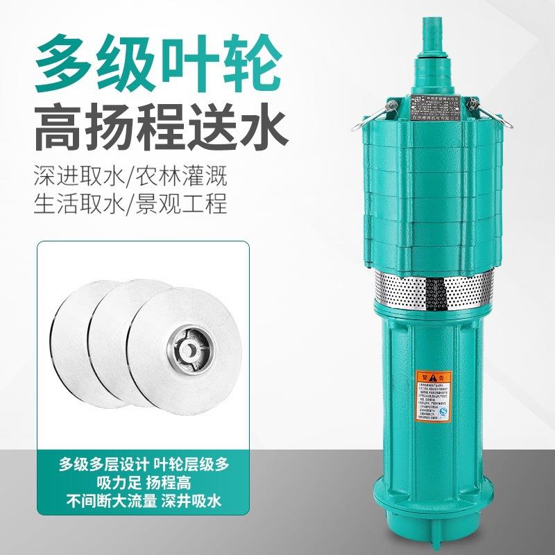 Q轮D潜水泵铜线电动多叶多级泵型农无品牌/田溉小老鼠泵小铸铁深