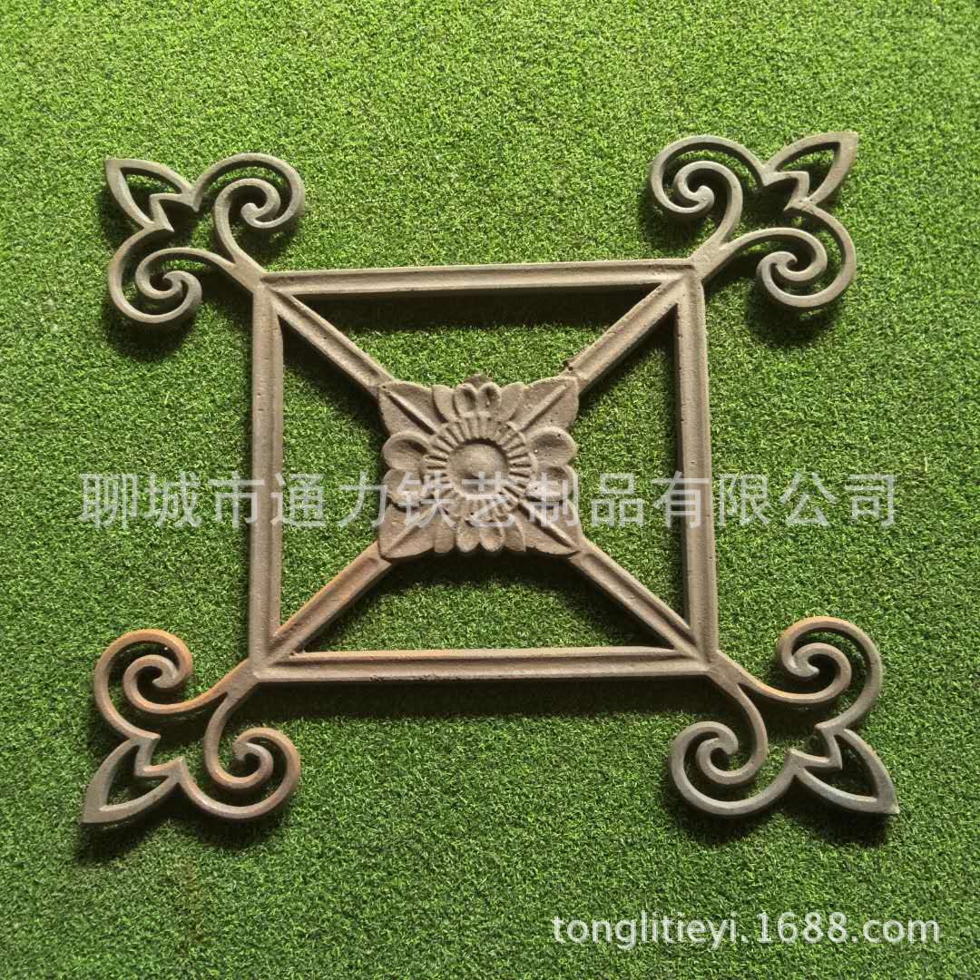 山东源头厂家铁艺配件大门配件装饰铸铁十字花球墨铸铁生铁大门花