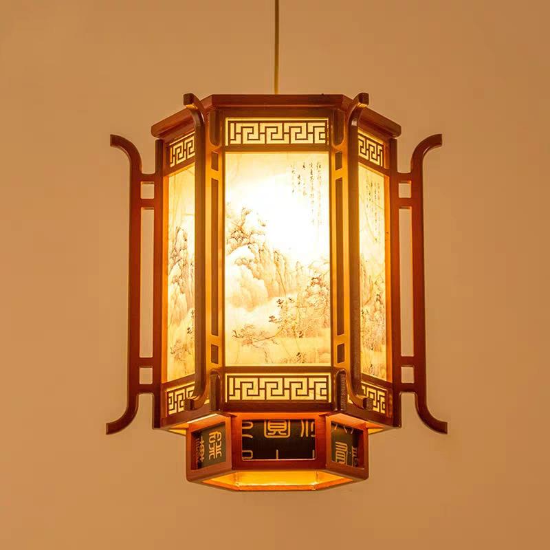 中式仿古灯笼吊灯实木古典宫灯屋檐走廊阳台茶楼餐厅户外装饰灯具