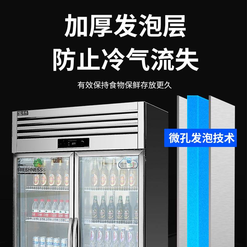 圣托双门冷藏柜展示柜水果蔬菜保鲜柜商用冰柜玻璃门STLN-ZC22