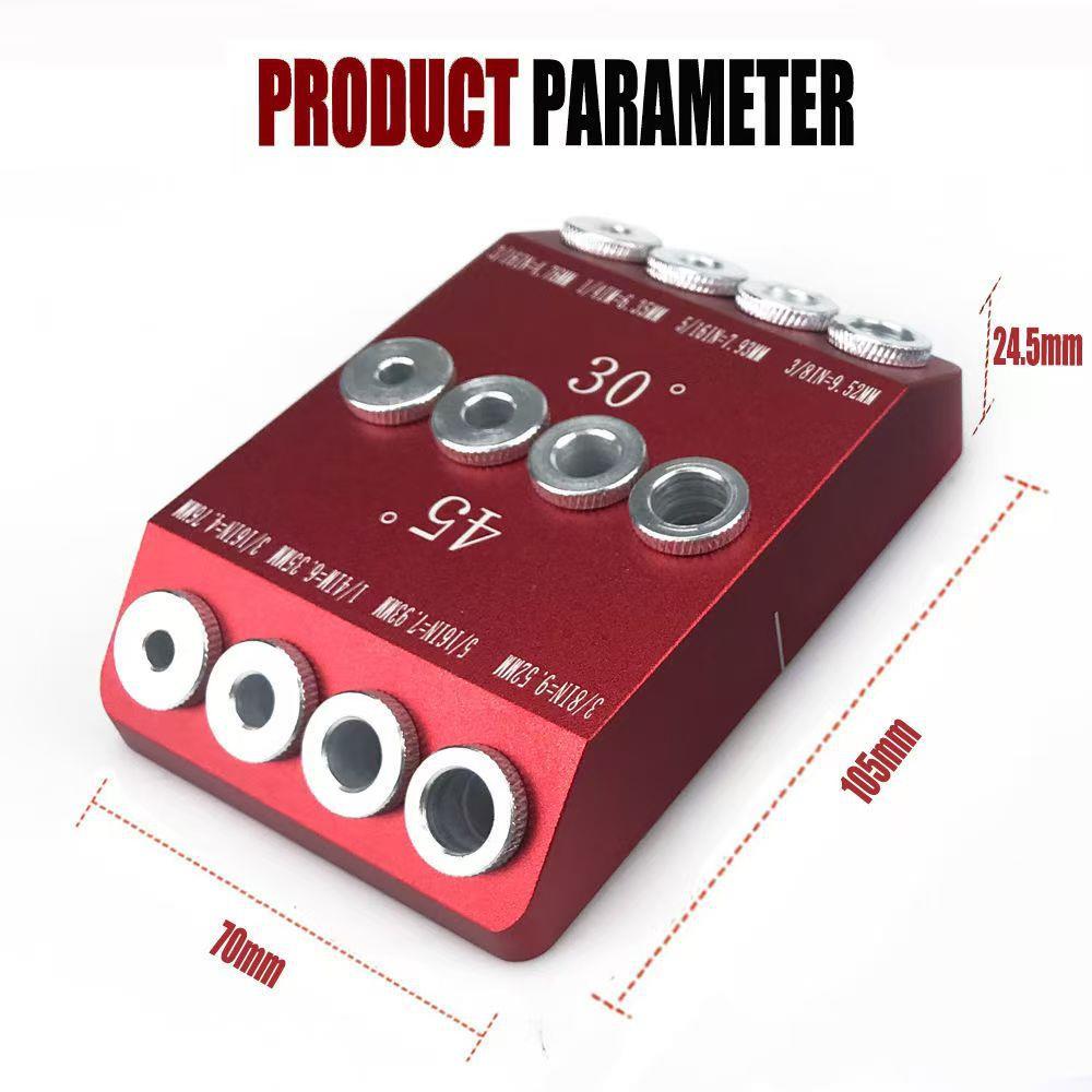 铝合金30/45/90度角钻孔定位器 直孔斜钻孔导向夹具 DIY木工工具
