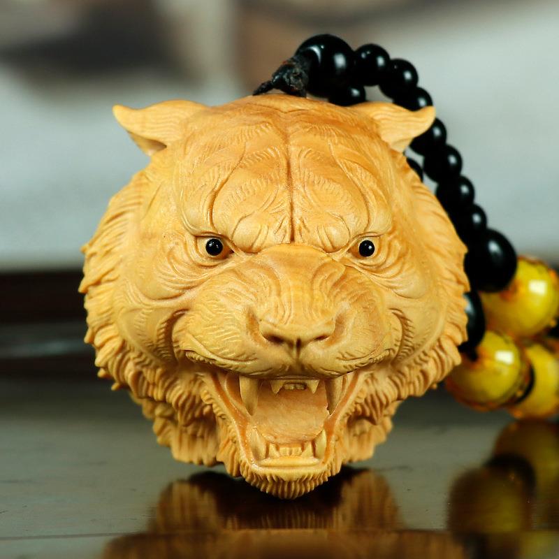 黄杨木雕刻手把件老虎挂件生肖动物摆件男士把玩虎虎生威