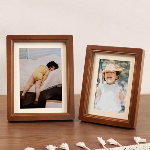 高级感实木相框摆台6寸a4 a3卡纸影楼摄影作品装裱创意圆角相框