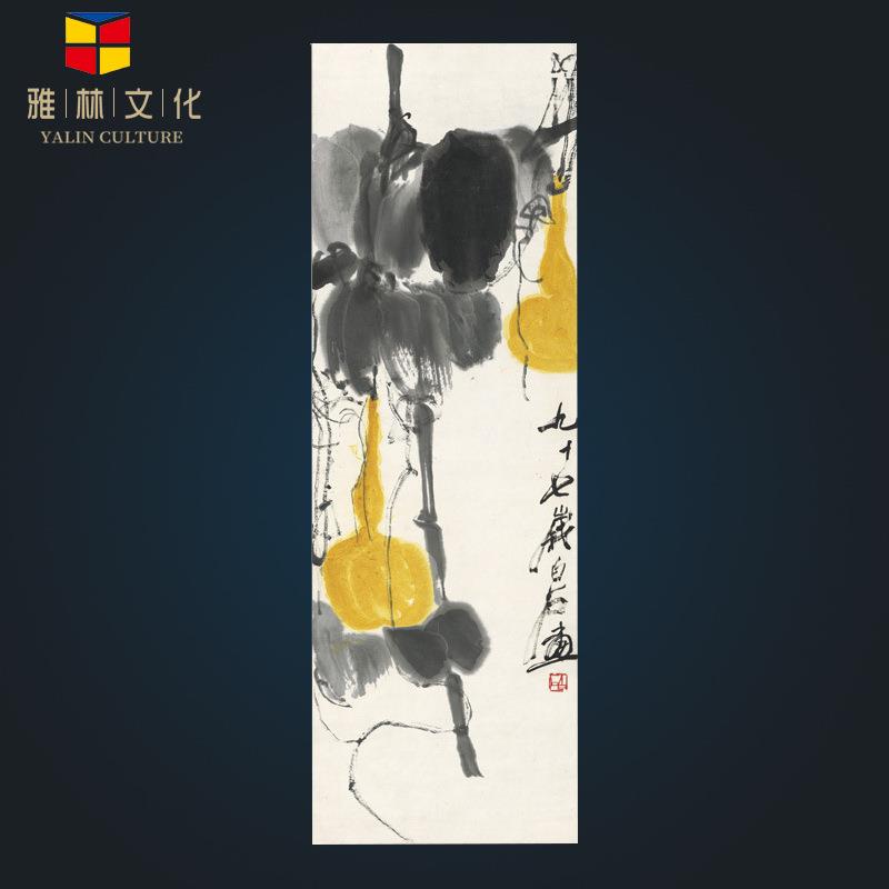 字画酒店配画复制装裱书画礼品仿古字画名家齐白石福禄双全花鸟画