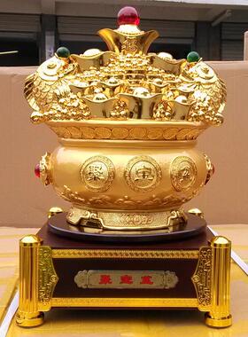 金色聚宝盆 天天聚财天天进宝 树脂工艺品摆件 开业家居装饰礼品