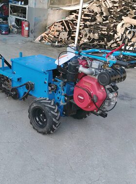 192新型一键启动双链条微耕机 小型柴油手扶培土开沟机
