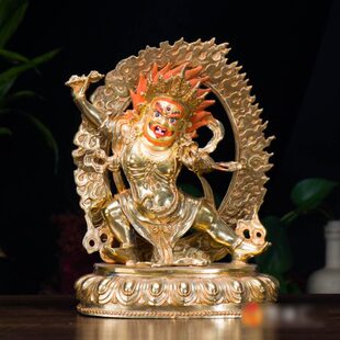 家用铜像全鎏金铜金刚手铜像像25cm大势至菩萨铜像摆件