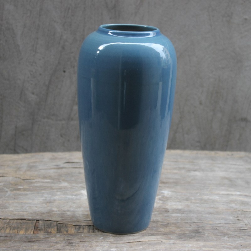 欧式简约创意陶瓷花盆插花器客厅样板房酒店摆件软V装饰花瓶工艺