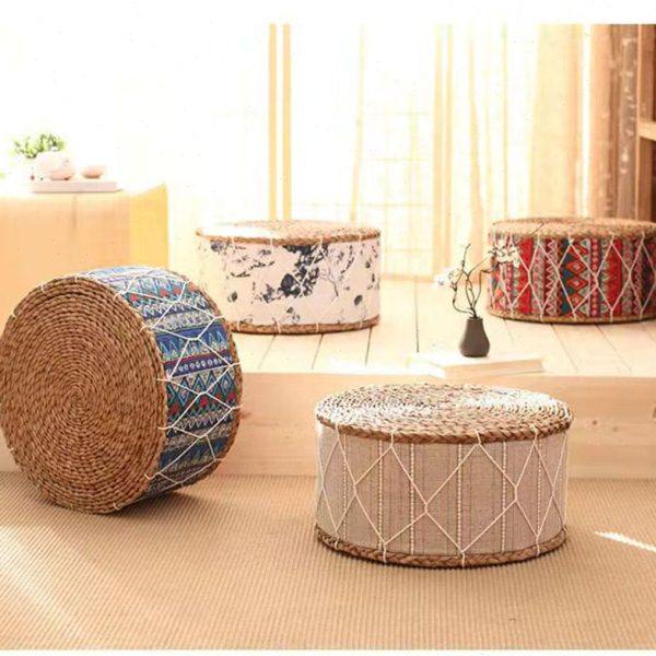 地上小凳子创意沙发客厅卧室茶几地板坐凳蒲草编坐垫屁股加高坐墩,居家布艺,飘窗垫,淘宝优惠券,粉丝福利购,淘宝优惠卷